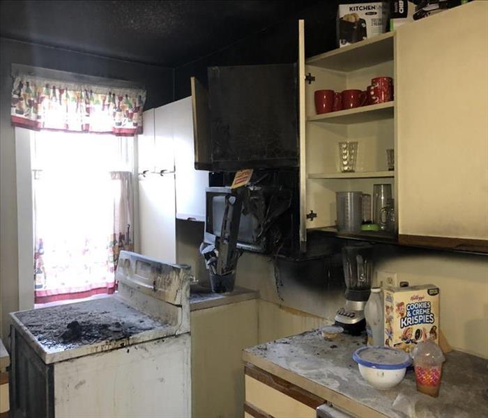 Fire damaged kitchen