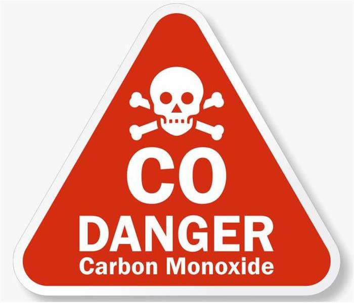 Red triangular carbon dioxide danger sign